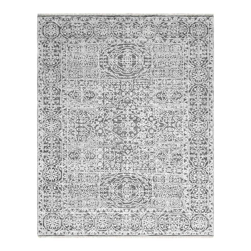 Overton Handmade Modern Contemporary Floral Area Rug
