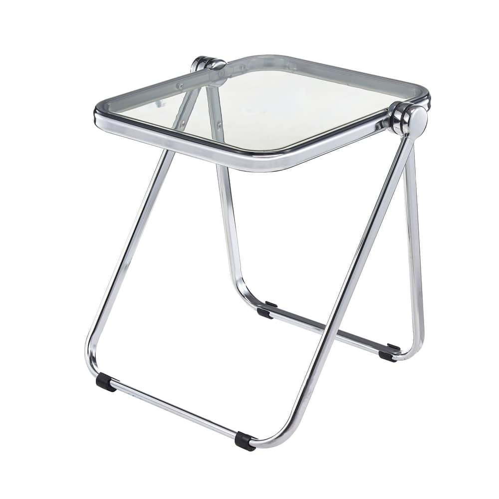 LeisureMod Lawrence Rectangular Folding Table with Aluminum Frame - 16.73