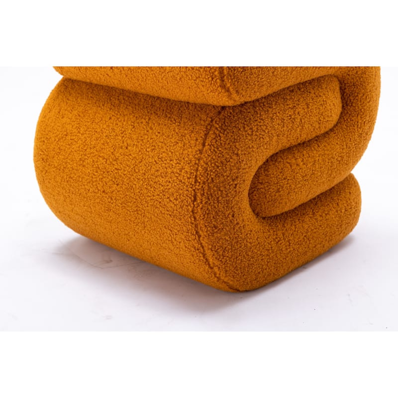 Modern S-shape Fabric Ottoman Makeup Stool Footstool