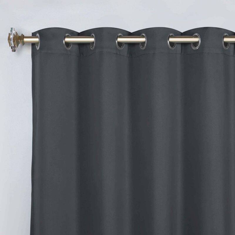 Superior Solid Machine Washable Room Darkening Grommet Curtains, Set of 2