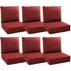 preview thumbnail 118 of 121, Gymojoy 24"x22"x6" Patio Thick Cushions & Pillows Set - Deep Seat Indoor/Outdoor Water & Fade Resistant Six Sets - Red