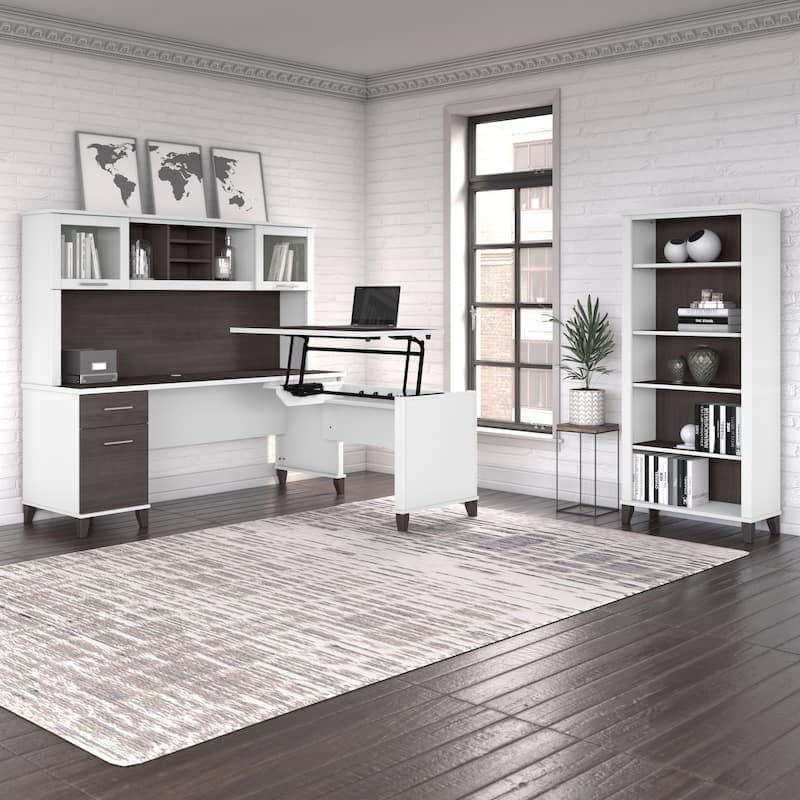 Bush Furniture Somerset 42W 3 Position Sit to Stand Return