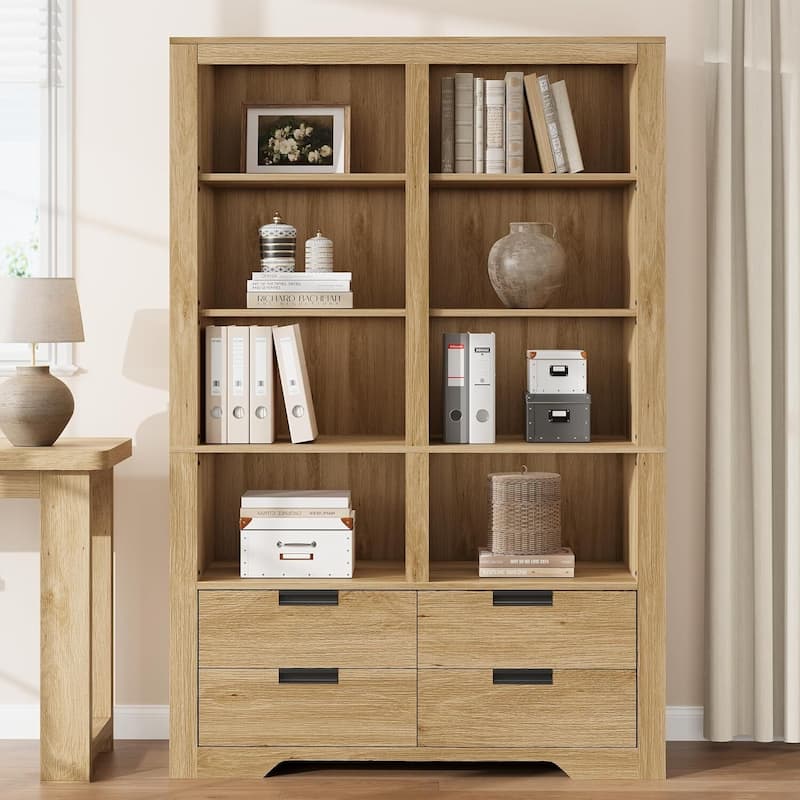 72 in Tall Bookcase, Freestanding Display Storage Bookshelves with Storage