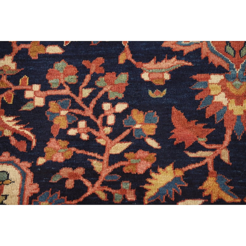 Vegetable Dye Sarouk Farahan Persian Area Rug Hand-Knotted Wool Carpet - 9'1"x 12'6"