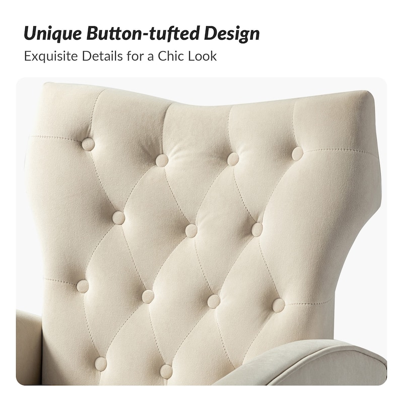 Abadiana Accent Tufted Chair with Metal Base by HULALA HOME