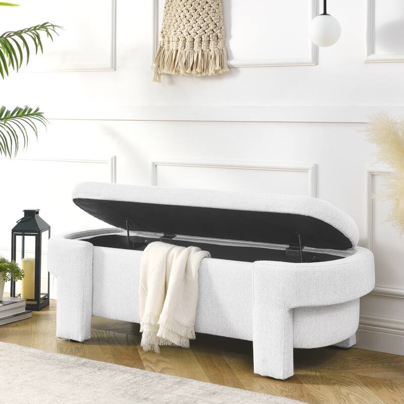 Stylish Entryway Footrest Seat End of Bed Stool Decorative Stool, Storage Bench Window Stool with Flipping Lid