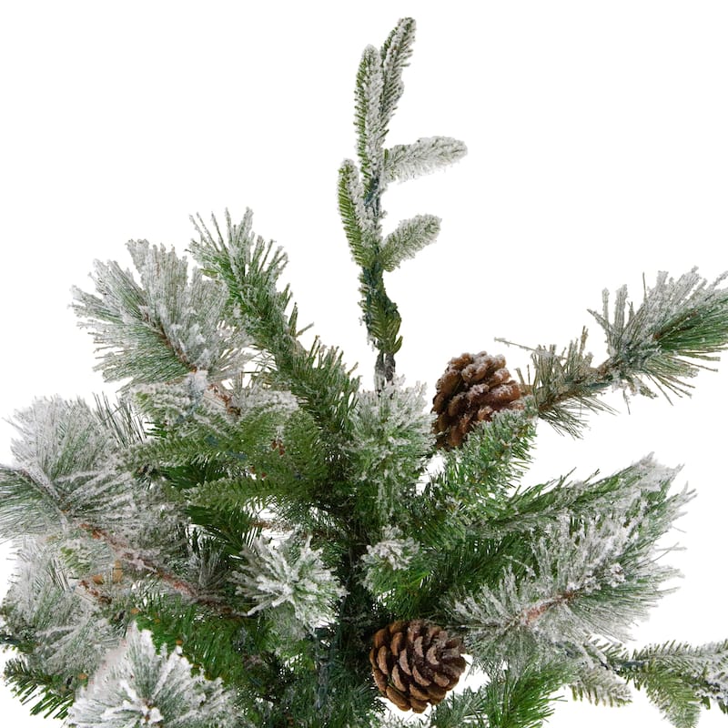 6.5' Flocked Rosemary Emerald Angel Pine Artificial Christmas Tree - 6.5 Foot