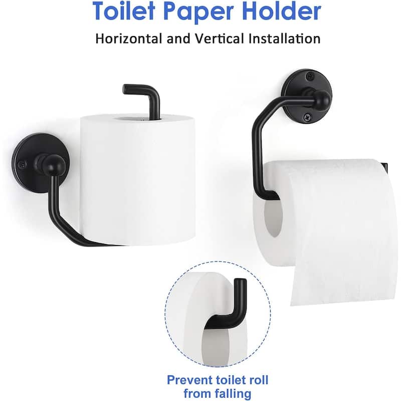 3 PCS Bathroom Hardware Set Towel Rings and Toilet Paper Holder with Screws