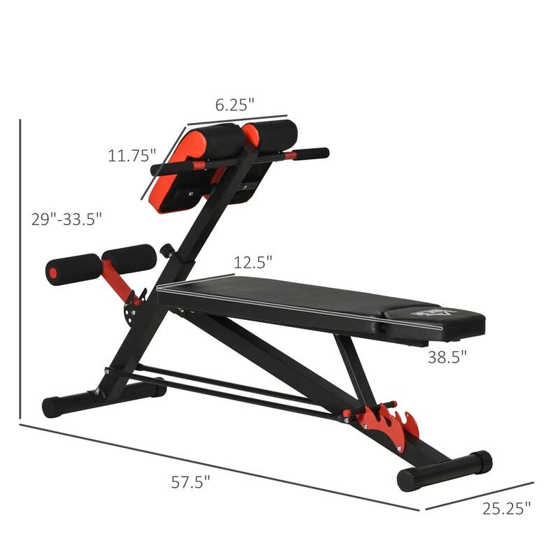 Multifunctional Adjustable Sit-Up and Dumbbell Bench Full Body Workout Hyperextension Core Strength Training Steel Frame