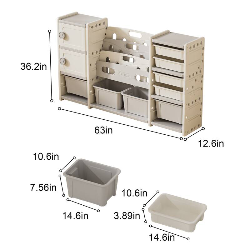 4-Tier Book organizers Storage and 2 cabinet storage
