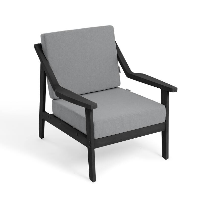 Outdoor Patio Club Chair Arm Lounge Cushion Chair (Set of 2)