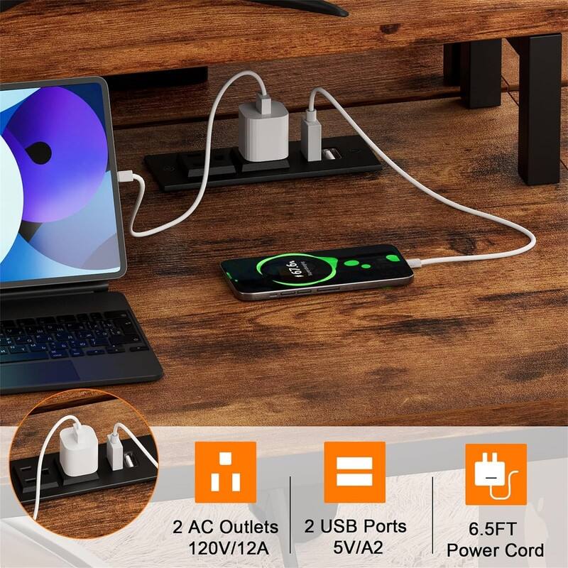 Gaming Desk with Charging Station