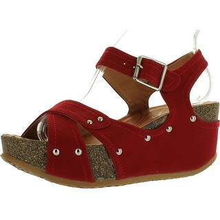 red low wedge sandals