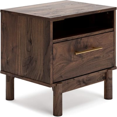 Design by Ashley Calverson Modern 1 Drawer Nightstand Dark Brown