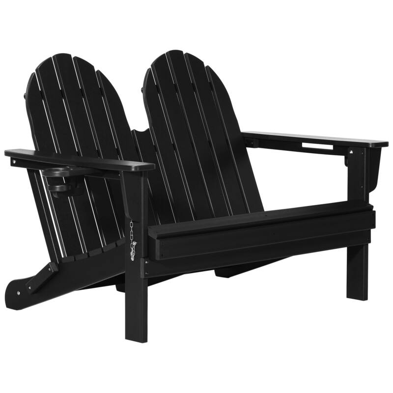 Hanniford Poly Adirondack 49 Inch Folding Bench - Black