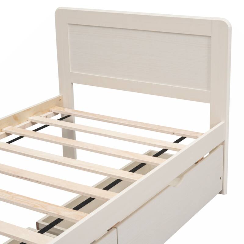 Modern Design Twin Size Platform Bed Frame with 2 Drawers