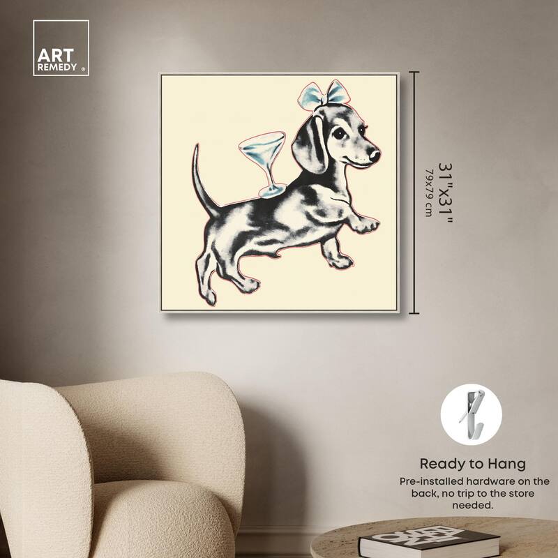 Martini Pup II Canvas by Art Remedy