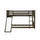 preview thumbnail 17 of 18, Twin Over Twin Low Bunk Bed with Slide & Camper Van Curtain