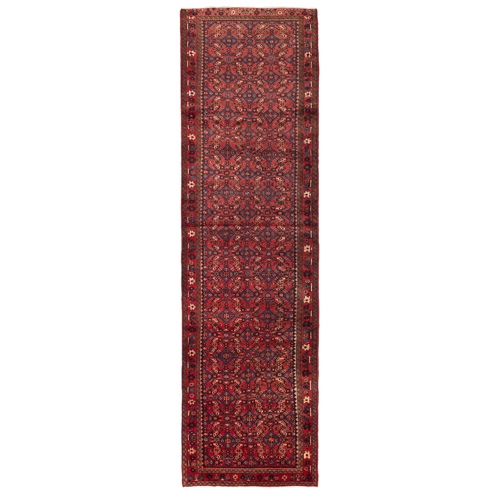 ECARPETGALLERY Hand-knotted Andelz Red Wool Rug - 3'9 x 13'9