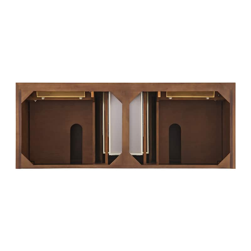 James Martin Vanities Lorelai 60" Double Vanity, Mid-Century Walnut