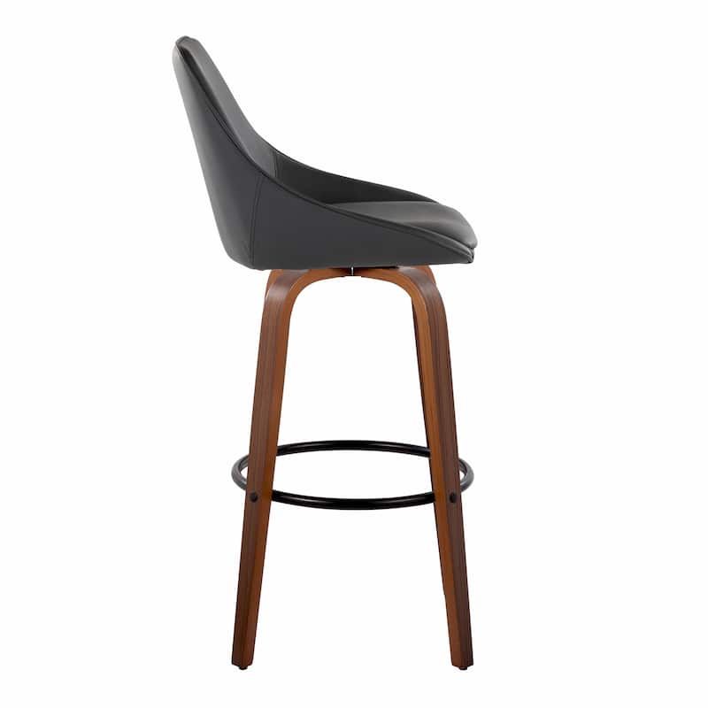 Carson Carrington Alba 30" Fixed-Height Bar Stool with Bent Wood Legs & Round Footrest (Set of 2)