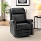 preview thumbnail 30 of 34, Alina Modern 20''w Genuine Leather Swivel Rocker Nursery Manual Recliner Chair with Rolled Arms by HULALA HOME Black
