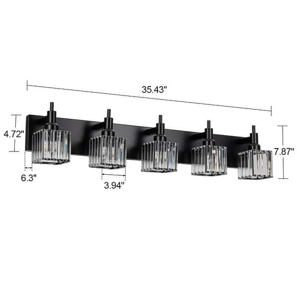 dimension image slide 14 of 23, 2/3/4-Light Modern Bathroom Crystal Vanity Light Wall Sconces