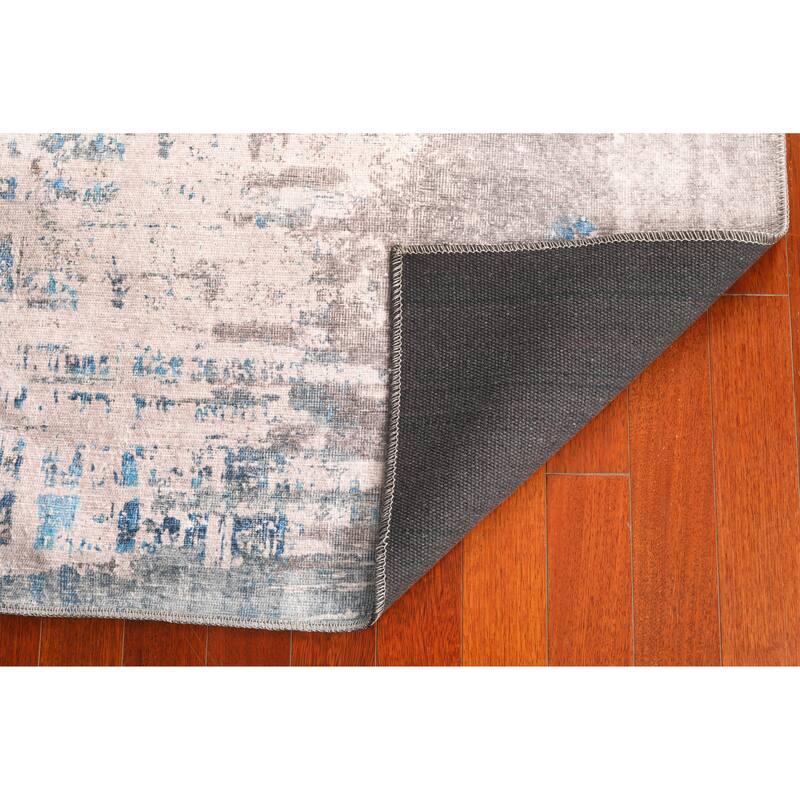 Domani Grove Machine Washable Modernly Distressed Area Rug