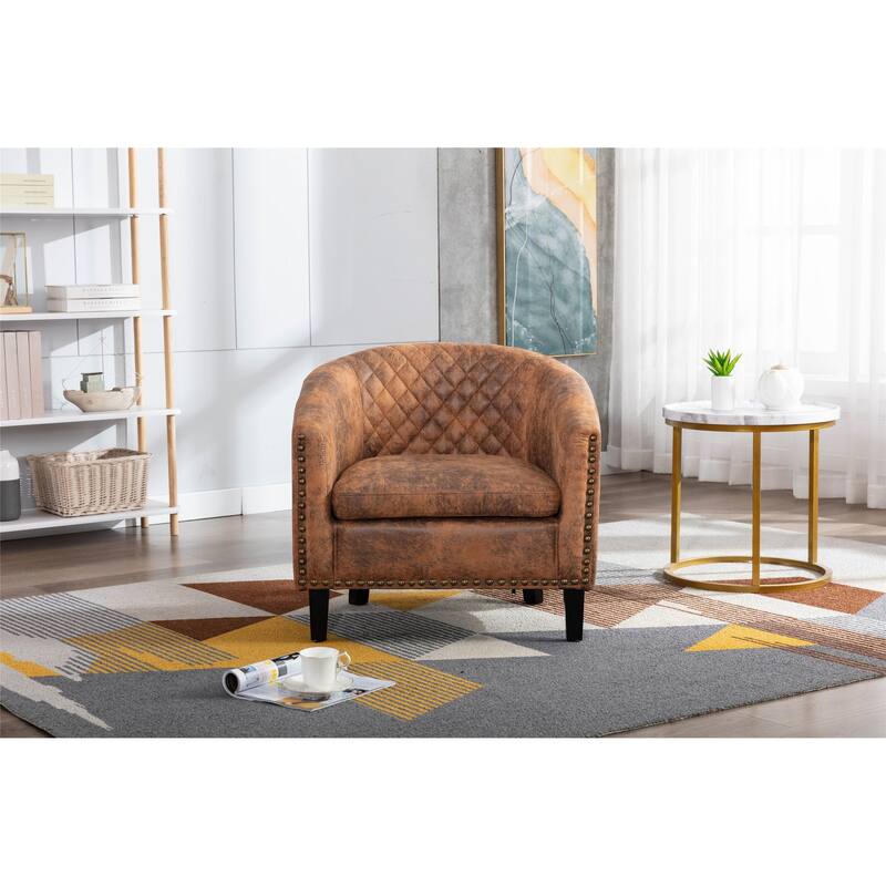 Club Chairs with nailheads and solid wood legs
