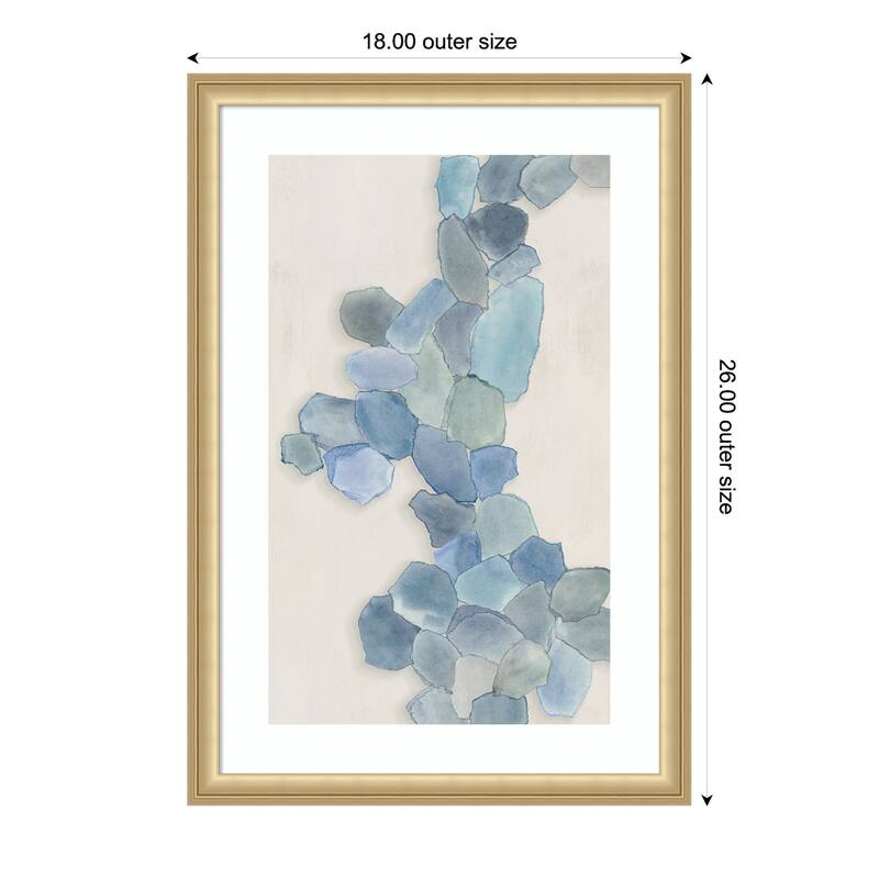 Soft Blue Mosaic Cascade by Hannah Dawson Wood Framed Wall Art Print