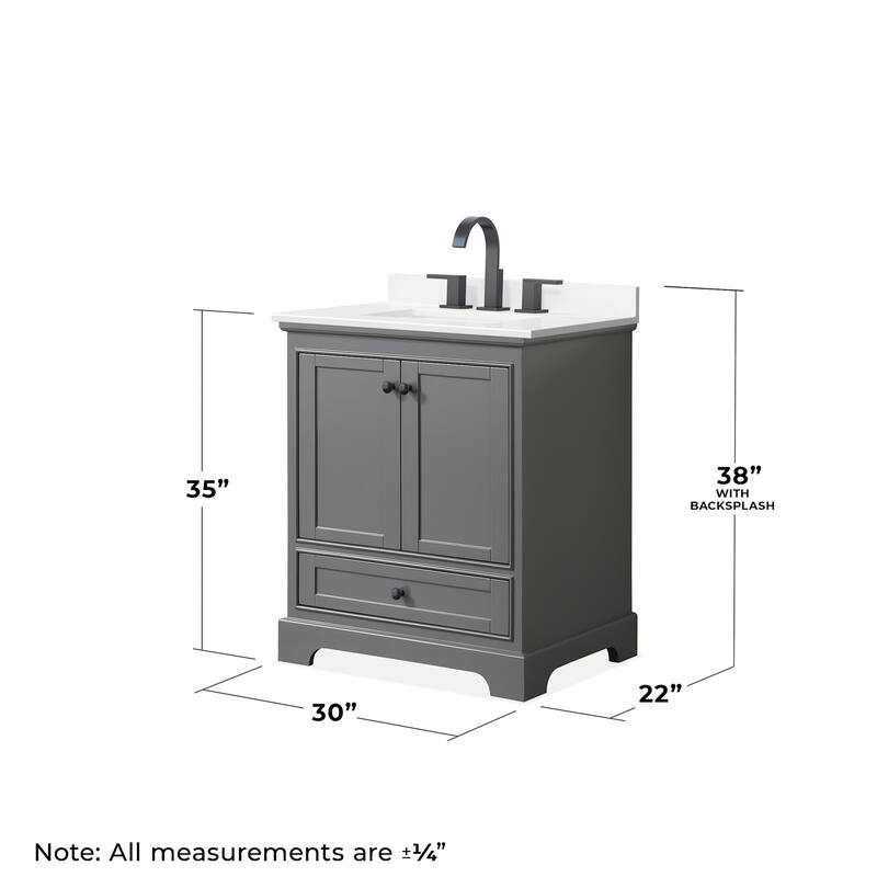 Wyndham Collection WCS202030S-QTZ-US3MED Deborah 30" Free Standing
