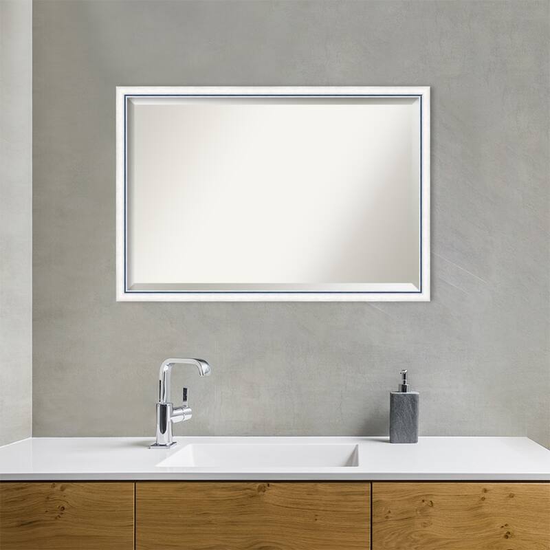 Morgan Beveled Wood Framed Bathroom Vanity Wall Mirror