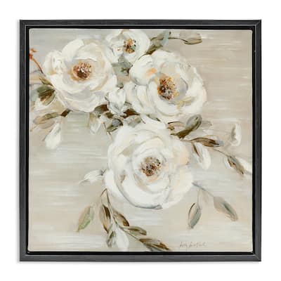 Stupell Neutral Rose Trio Framed Floater Canvas Wall Art Design By Sally Swatland