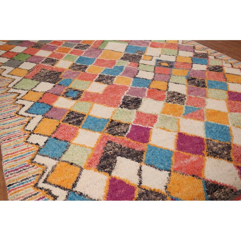 Trellis Geometric Moroccan Oriental Area Rug Hand-Knotted Wool Carpet - 8'11" x 12'10"