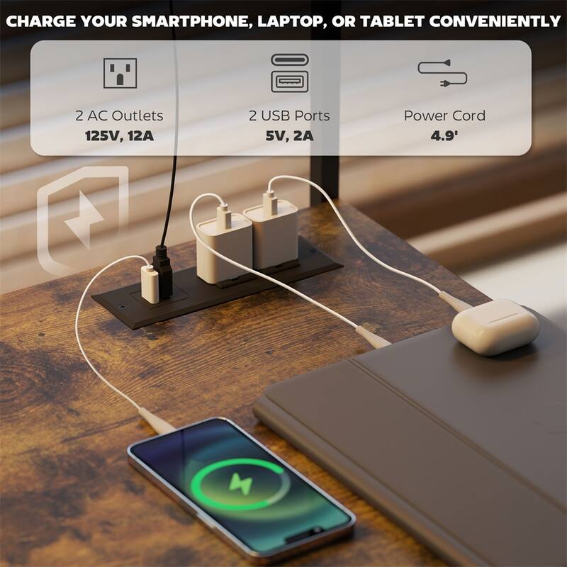Modern L-Shaped Gaming Desk with Adjustable RGB Lighting and Rolling Keyboard Shelf USB Port