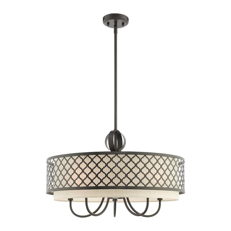 Livex Lighting Arabesque Single Light 24" Wide Drum Chandelier with