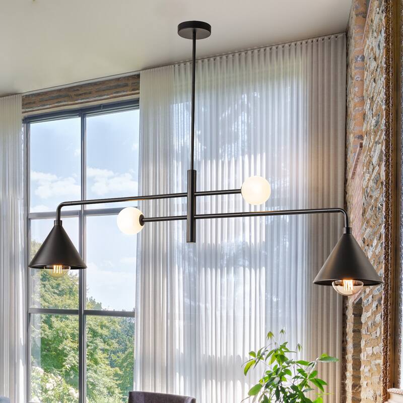 Modern 4-Light Chandelier Linear Kitchen Island Lights