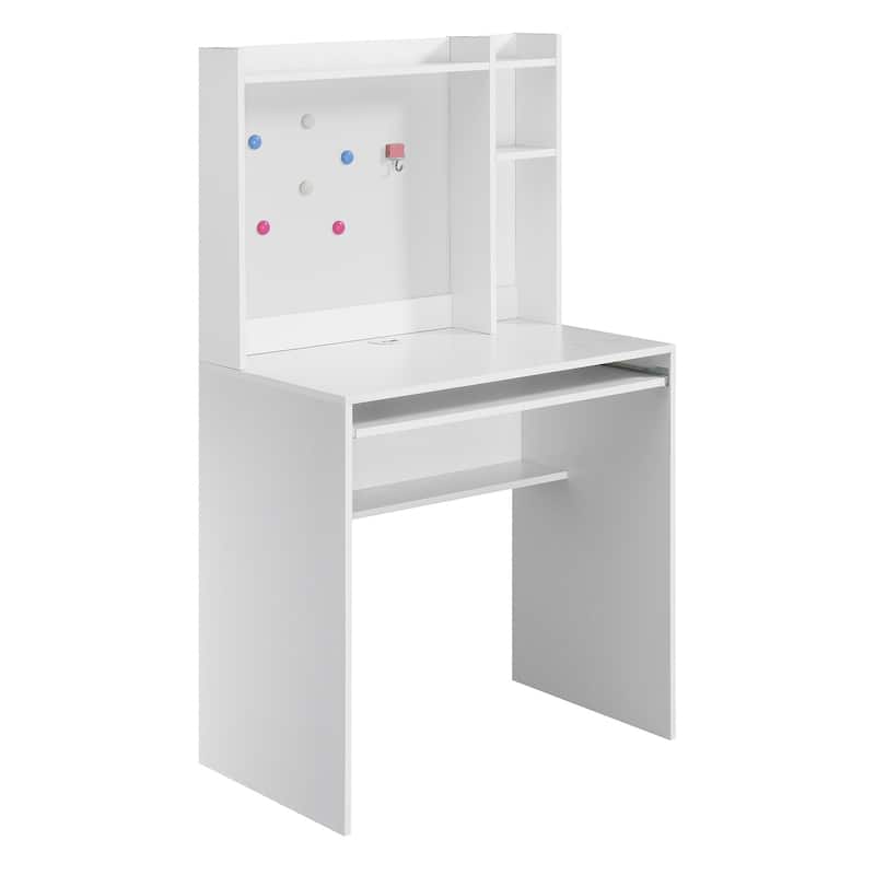 Student Desk with Bulletin Board & Shelves - Home Office Workspace with Storage - 54.25" Height