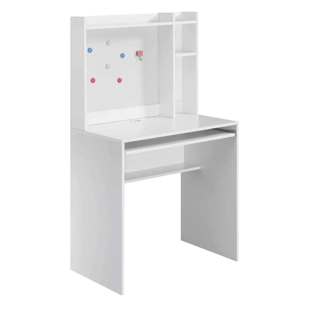 Student Desk with Bulletin Board & Shelves - Home Office Workspace with Storage - 54.25" Height