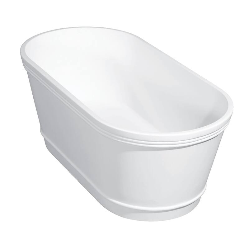 Kingston Brass VRTDE612922 Arcticstone 60" Free Standing Solid Surface - Glossy White / Matte White