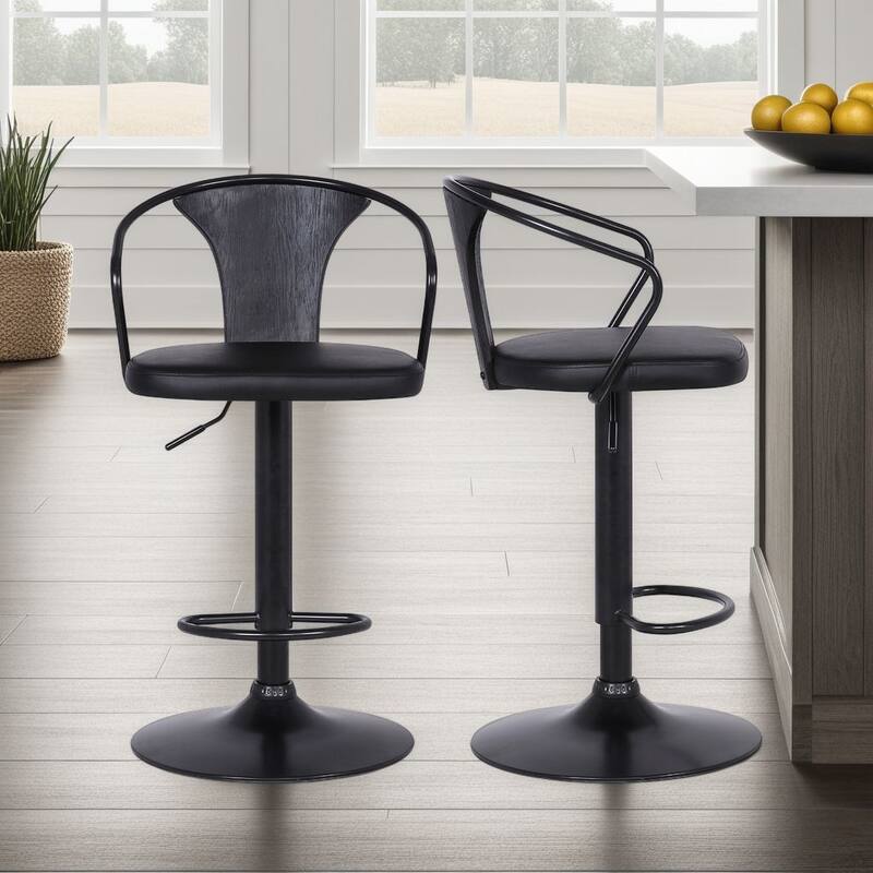 Eagle Adjustable Swivel Barstool - Black