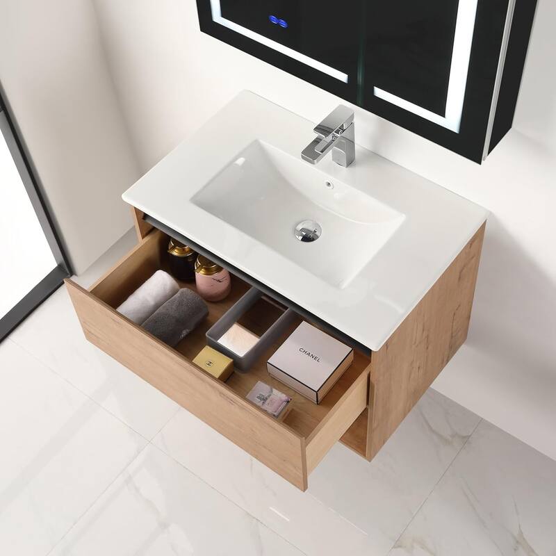 Blossom Bergen Wall Mounted Floating Bathroom Vanity with Sink