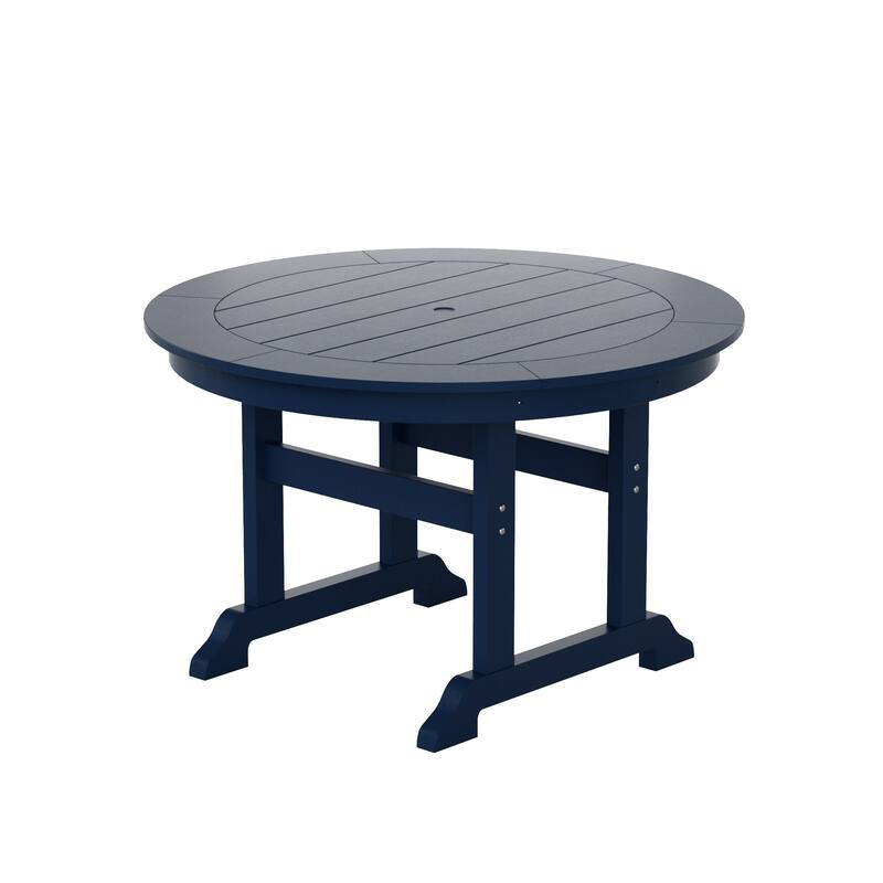 Laguna Hdpe All Weather Outdoor Patio Dining Set with Round Table, Armless Chairs (5-Piece Set)