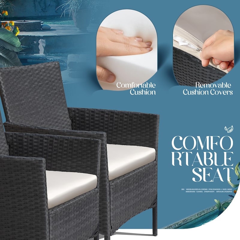 Homall PE Rattan 4-piece Outdoor Patio Set