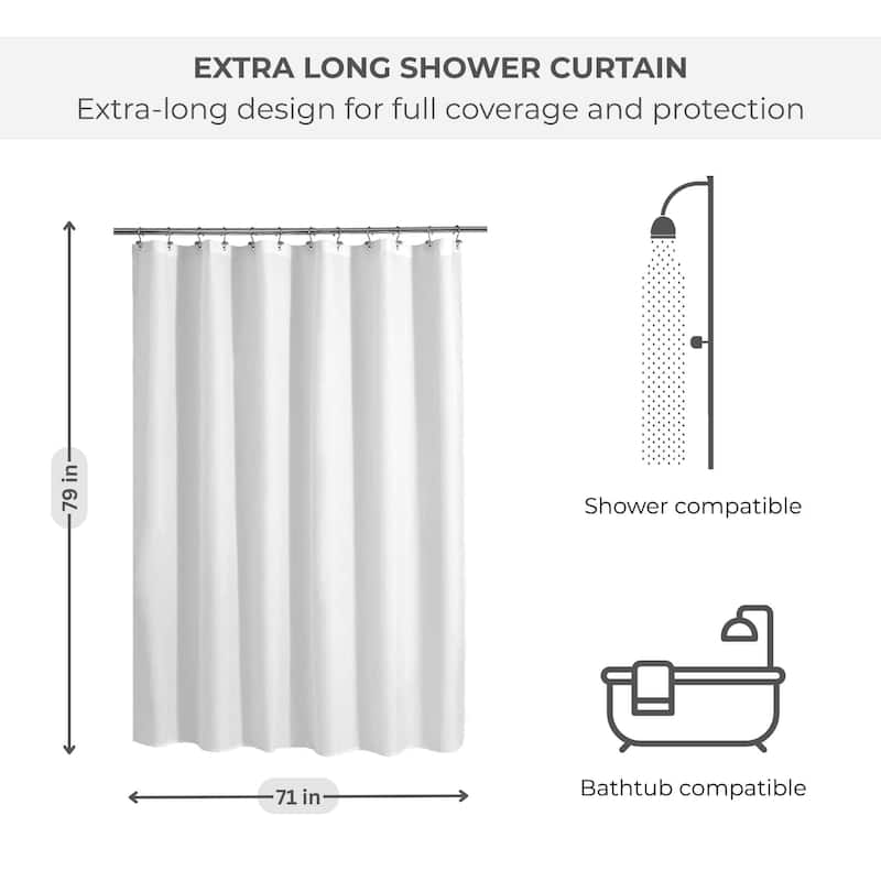 Extra Long Waterproof Shower Curtain Liner 71x79 Inches