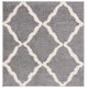 preview thumbnail 154 of 162, SAFAVIEH Dallas Shag Giusy Trellis 1.5-inch Thick Rug 6' Square - Grey/Ivory - Square