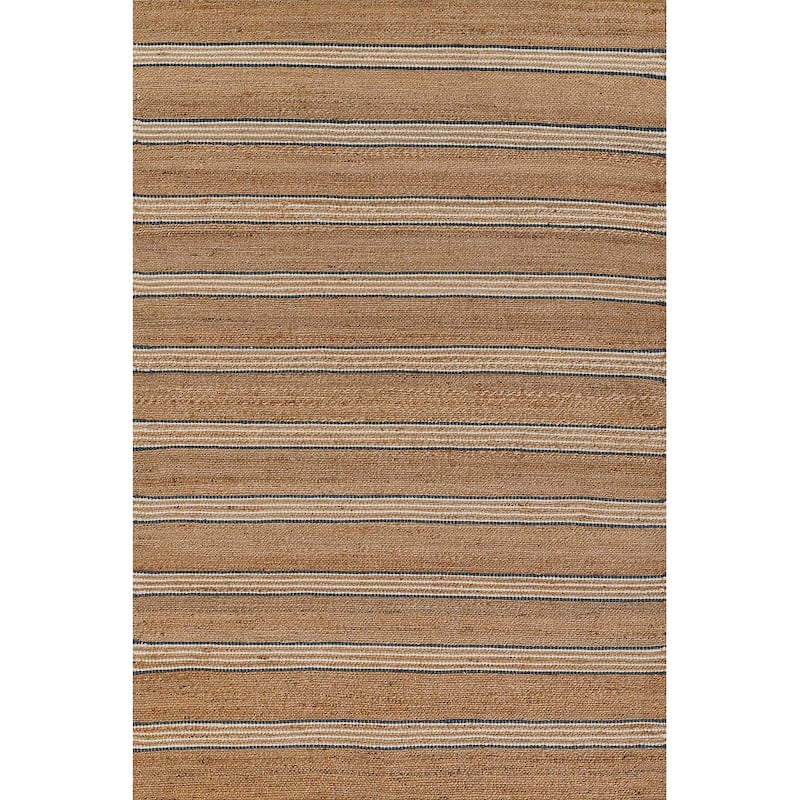 Erin Gates by Momeni Chestnut Stripe Blue Hand Woven Wool Area Rug - 9' x 12' - Blue - Rectangle