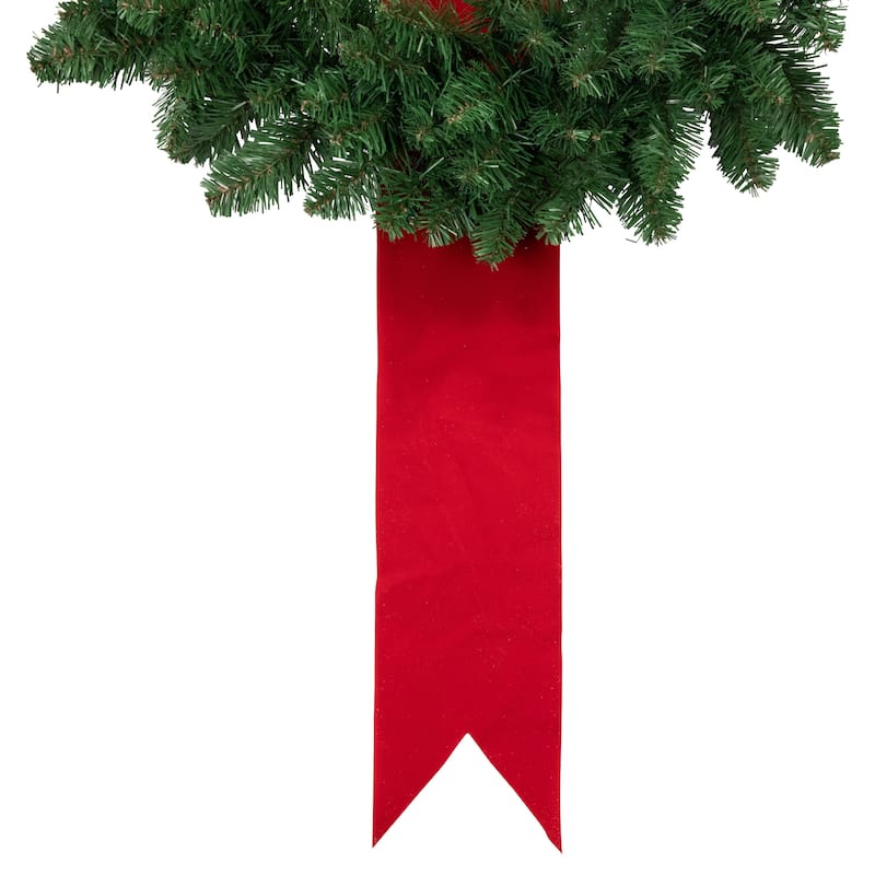 Set of 3 Wreaths on Red Ribbon Hanging Christmas Decoration 6.5'