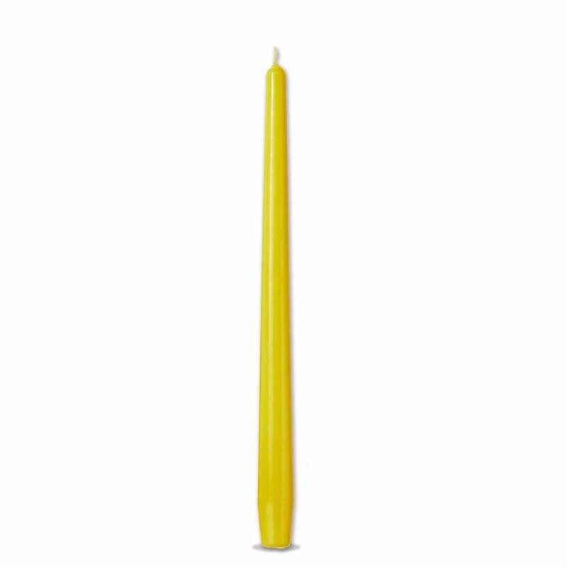 Color Studio 12" Traditional Taper Unscented Smokeless Paraffin Wax Candle Yellow Set of 4 Burn Time 8 hrs.