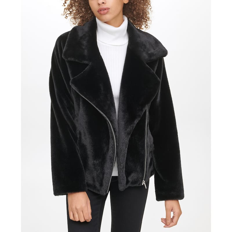 DKNY Textured Moto Jacket